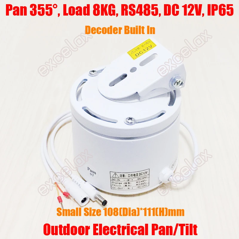 Mini Size 8KG Load Motorized Pan Tilt Scanner Device w/ Decoder Auto Horizontal Rotation Outdoor RS485 IP CCTV Camera Support
Mini Size 8KG Load Motorized Pan Tilt Scanner Device w/ Decoder Auto Horizontal Rotation Outdoor RS485 IP CCTV Camera Support
