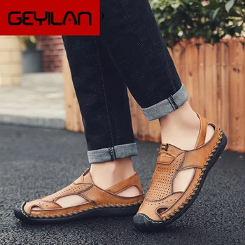 Men Sandals Genuine Leather Summer Shoes For Men 2019 New Fashion Solid Male Toe Closed Holiday Beach Sandals Light
Men Sandals Genuine Leather Summer Shoes For Men 2019 New Fashion Solid Male Toe Closed Holiday Beach Sandals Light