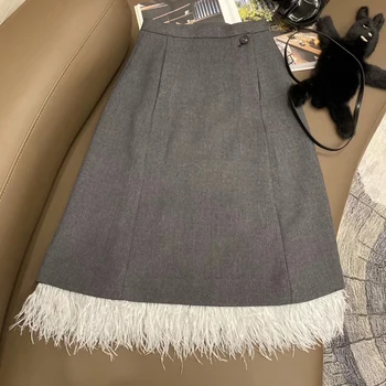 Patchwork Long Skirts For Women Autumn Tassel High Waist Hip Skirt Female Long Casual Clothing
Patchwork Long Skirts For Women Autumn Tassel High Waist Hip Skirt Female Long Casual Clothing