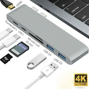 Basix USB HUB-C Type To 4K HDMI Dock 3 Adapter Dual USB 3.1 HUB SD/TF Card Reader USB3,0 HUB Multi Splitter for Macbook Pro
Basix USB HUB-C Type To 4K HDMI Dock 3 Adapter Dual USB 3.1 HUB SD/TF Card Reader USB3,0 HUB Multi Splitter for Macbook Pro