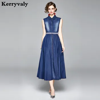 Autumn Gothic Blue Women Maxi Denim Dress Vestidos Invierno 2020 Mujer Embroidered Button Sleeveless Long Party Dress K3175
Autumn Gothic Blue Women Maxi Denim Dress Vestidos Invierno 2020 Mujer Embroidered Button Sleeveless Long Party Dress K3175