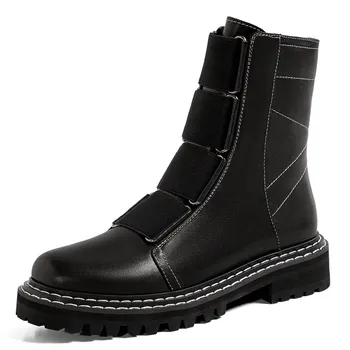 Fall Winter New Leather Women Matin Boots Square Toe Platform Ankle Booties Creative Splicing Materials Handsome Ladies Shoes
Fall Winter New Leather Women Matin Boots Square Toe Platform Ankle Booties Creative Splicing Materials Handsome Ladies Shoes