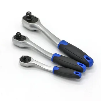 New 1/4" 3/8" 1/2" Ratchet Wrench Quick Release Single-end Chrome Steel Wrench Plastic Handle Professional Repairing Tool
New 1/4" 3/8" 1/2" Ratchet Wrench Quick Release Single-end Chrome Steel Wrench Plastic Handle Professional Repairing Tool