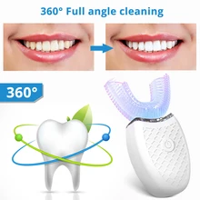 Smart 360 Degrees Intelligent Automatic Sonic Electric Toothbrush U Type 4 Modes Tooth Brush USB Tooth Whitening Blue Light
Smart 360 Degrees Intelligent Automatic Sonic Electric Toothbrush U Type 4 Modes Tooth Brush USB Tooth Whitening Blue Light