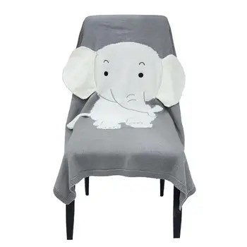 

Baby Blankets Soft Newborn Swaddle Wrap Animal Elephant Knitted Toddler Boys Girls Throws Quilt Kid Sofa Bedding Blanket Cartoon