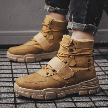 Warm Winter Men's Boots Warm Working Boots With Velvet Lace Up Men's Desert Boots With Fur Round Toe High Top Shoes 
Warm Winter Men's Boots Warm Working Boots With Velvet Lace Up Men's Desert Boots With Fur Round Toe High Top Shoes