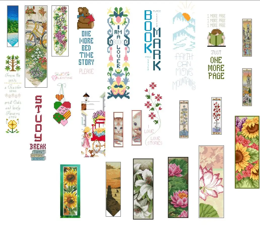 gg dmc threads Craft Stich Cross Stitch Bookmark Christmas Plastic Fabric Needlework Embroidery Crafts Cross-Stitching
