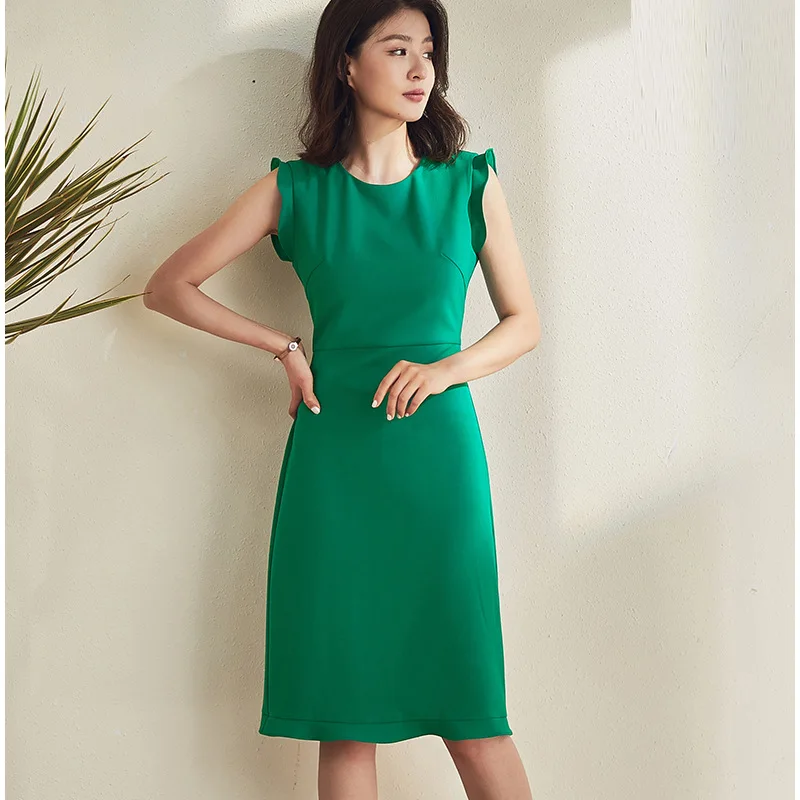 Sleeveless Dress 2019 Summer Wear New Style Smart Commuting Ol Green Slim Fit Sheath Medium-length Dress
Sleeveless Dress 2019 Summer Wear New Style Smart Commuting Ol Green Slim Fit Sheath Medium-length Dress