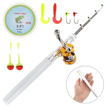 Aluminum Alloy Portable Telescopic 1m Mini Fishing Rod Pen Shape Fishing Pole + Fishing Reel + Fishing Line + Fishing Lure
Aluminum Alloy Portable Telescopic 1m Mini Fishing Rod Pen Shape Fishing Pole + Fishing Reel + Fishing Line + Fishing Lure