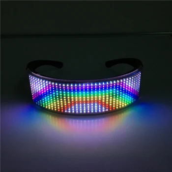 Bluetooth 1010 RGB LED Party Glasses APP Control Shield Luminous Glasses USB Charge DIY App Control Multi-lingual Quick Flash
Bluetooth 1010 RGB LED Party Glasses APP Control Shield Luminous Glasses USB Charge DIY App Control Multi-lingual Quick Flash