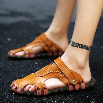 Hot Sale Sandals Men Shoes Summer Slippers Men Leather Sandals Black Beach Slippers Sandalias Hombre Sandale Homme
Hot Sale Sandals Men Shoes Summer Slippers Men Leather Sandals Black Beach Slippers Sandalias Hombre Sandale Homme