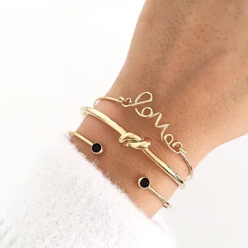Modyle Fashion Gold Color Letter Love Knot Adjustable Opening Charm Bracelet Set for Women
Modyle Fashion Gold Color Letter Love Knot Adjustable Opening Charm Bracelet Set for Women