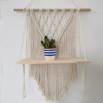 Handmade Boho Wooden Macrame Wall Hanging Shelf, Home Decor Plant Floating Hanging Shelf Organizer
Handmade Boho Wooden Macrame Wall Hanging Shelf, Home Decor Plant Floating Hanging Shelf Organizer
