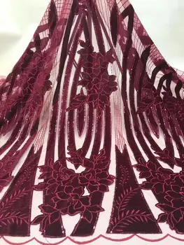 African Velvet Lace Wedding Dress 5Yards African French Mesh Lace Fabric 2019 High Quality French Net Lace With Sequins YYZ089
African Velvet Lace Wedding Dress 5Yards African French Mesh Lace Fabric 2019 High Quality French Net Lace With Sequins YYZ089