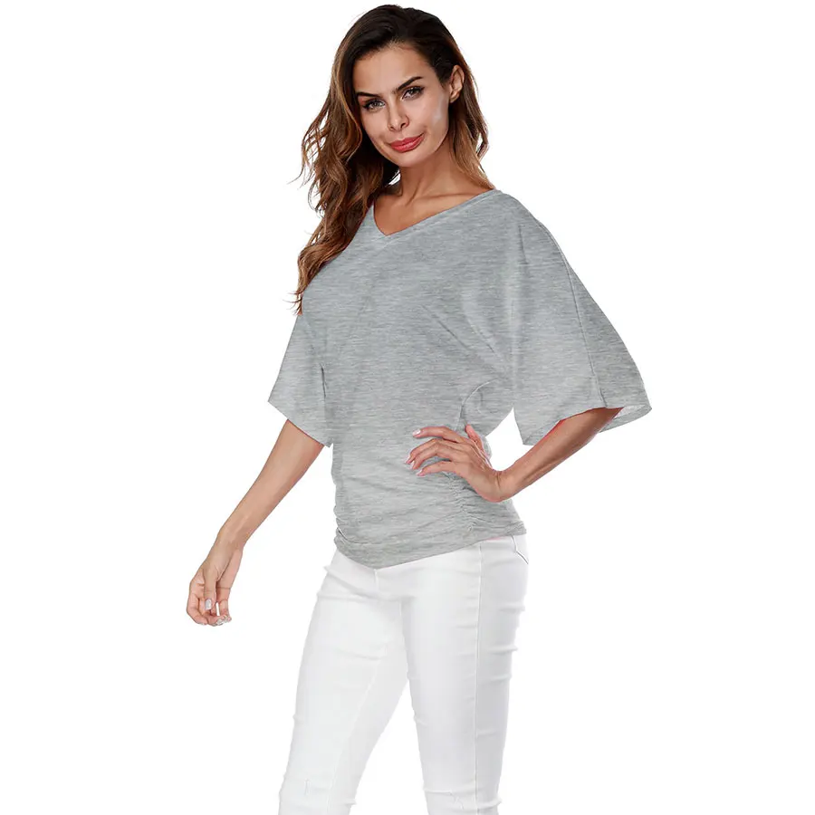 Casual V-Neck Women T-Shirt Summer Loose Batwing Sleeve Tops Plus Size Tees Multicolor Female Fashion Simple Wild T-Shirts New
Casual V-Neck Women T-Shirt Summer Loose Batwing Sleeve Tops Plus Size Tees Multicolor Female Fashion Simple Wild T-Shirts New
