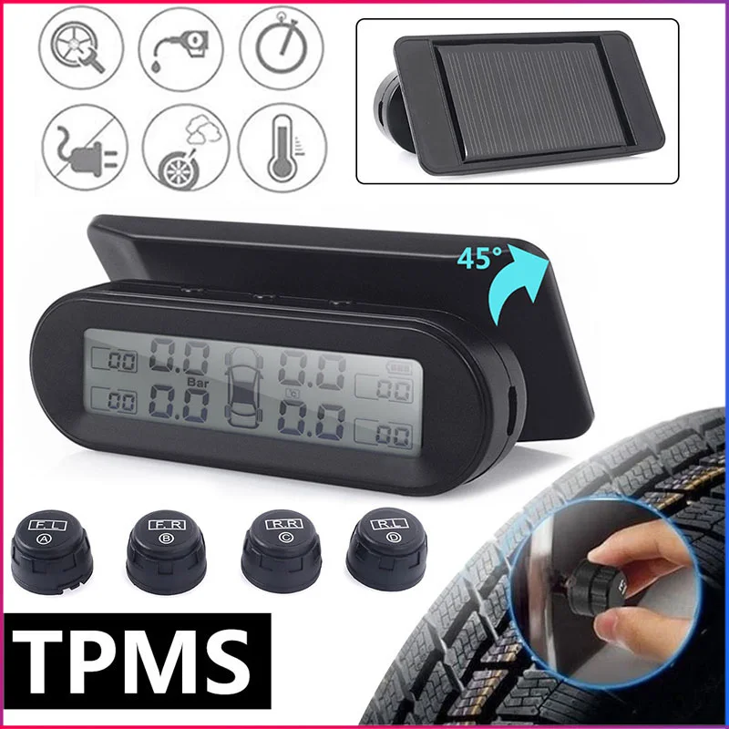 Car TPMS Solar with 4 External Sensor Universal Windshield Black Auto Digital Tire Pressure Monitoring System Monitor
Car TPMS Solar with 4 External Sensor Universal Windshield Black Auto Digital Tire Pressure Monitoring System Monitor