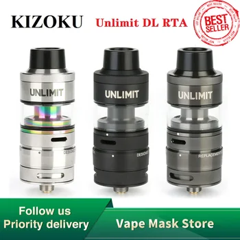 Original KIZOKU Unlimit DL RTA 3.5ml Atomizer & Dual Coil Deck Pre-made Mesh Coils Electronic Cigarette DL Vape Tank Vs Zeus X
Original KIZOKU Unlimit DL RTA 3.5ml Atomizer & Dual Coil Deck Pre-made Mesh Coils Electronic Cigarette DL Vape Tank Vs Zeus X