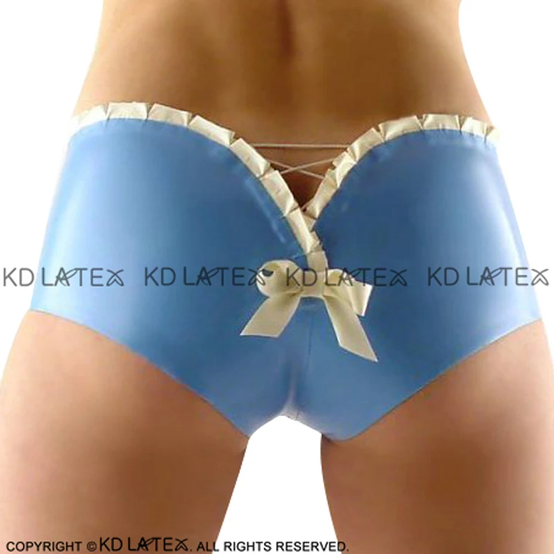 Озерно-голубой и белый пикантные латексные трусы с оборками и бантом на шнуровке на спине резиновая шорты, трусы, нижнее бельё для девочек DK-0143
Озерно-голубой и белый пикантные латексные трусы с оборками и бантом на шнуровке на спине резиновая шорты, трусы, нижнее бельё для девочек DK-0143