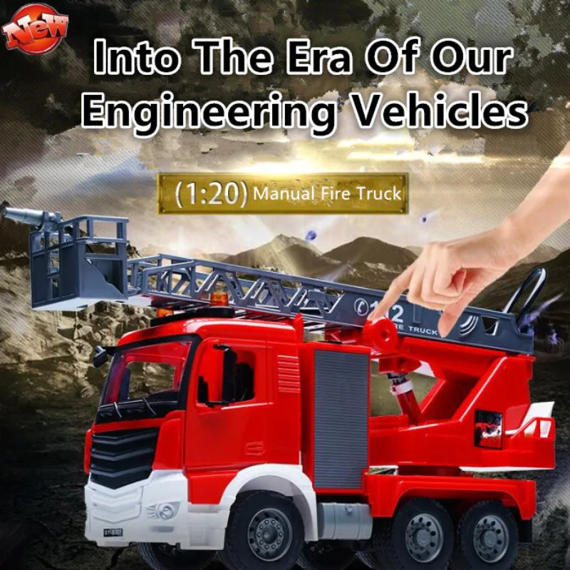Manual Fire Truck 1:20 Retractable Cloud Ladder Switch Door Large Water Spray Engineering Vehicle Model Inertial Car Kids Toy
Manual Fire Truck 1:20 Retractable Cloud Ladder Switch Door Large Water Spray Engineering Vehicle Model Inertial Car Kids Toy