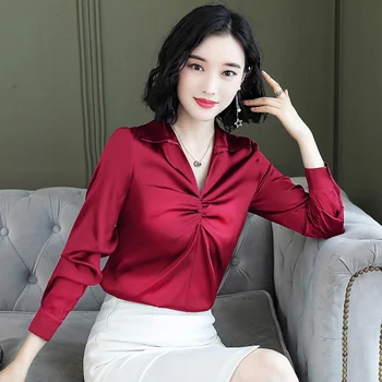 Ol Solid Turn-down Collar Blusas Femininas De Ver O 2019 Fashion Pleated Plus Size Tops Pullover Korean Style Women
Ol Solid Turn-down Collar Blusas Femininas De Ver O 2019 Fashion Pleated Plus Size Tops Pullover Korean Style Women