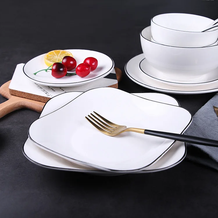 Northern European-Style Tableware Hand-Painted Black Line Square Dish Ceramic Dish Household Western Food Salad Dish Fruit Plate
Northern European-Style Tableware Hand-Painted Black Line Square Dish Ceramic Dish Household Western Food Salad Dish Fruit Plate
