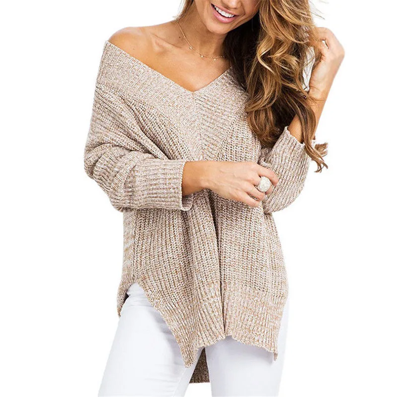 front short and back big V-neck side split medium long Pullover Sweater quick sell through explosive bottom shirt
front short and back big V-neck side split medium long Pullover Sweater quick sell through explosive bottom shirt