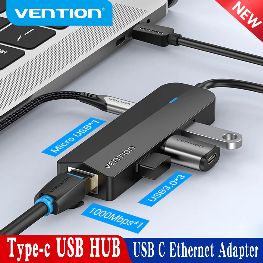 USB C HUB 100/1000Mbps 3 Ports USB 3.0 Type C HUB USB to Rj45 Gigabit Ethernet Adapter for MacBook Laptop Computer Accessories
USB C HUB 100/1000Mbps 3 Ports USB 3.0 Type C HUB USB to Rj45 Gigabit Ethernet Adapter for MacBook Laptop Computer Accessories