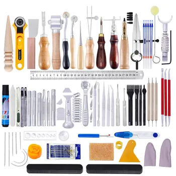 60pcs/set Professional Leather Craft Tools Hand Sewing Stitching Punch Carving Work Saddle Groover Kit DIY Practical Hot
60pcs/set Professional Leather Craft Tools Hand Sewing Stitching Punch Carving Work Saddle Groover Kit DIY Practical Hot