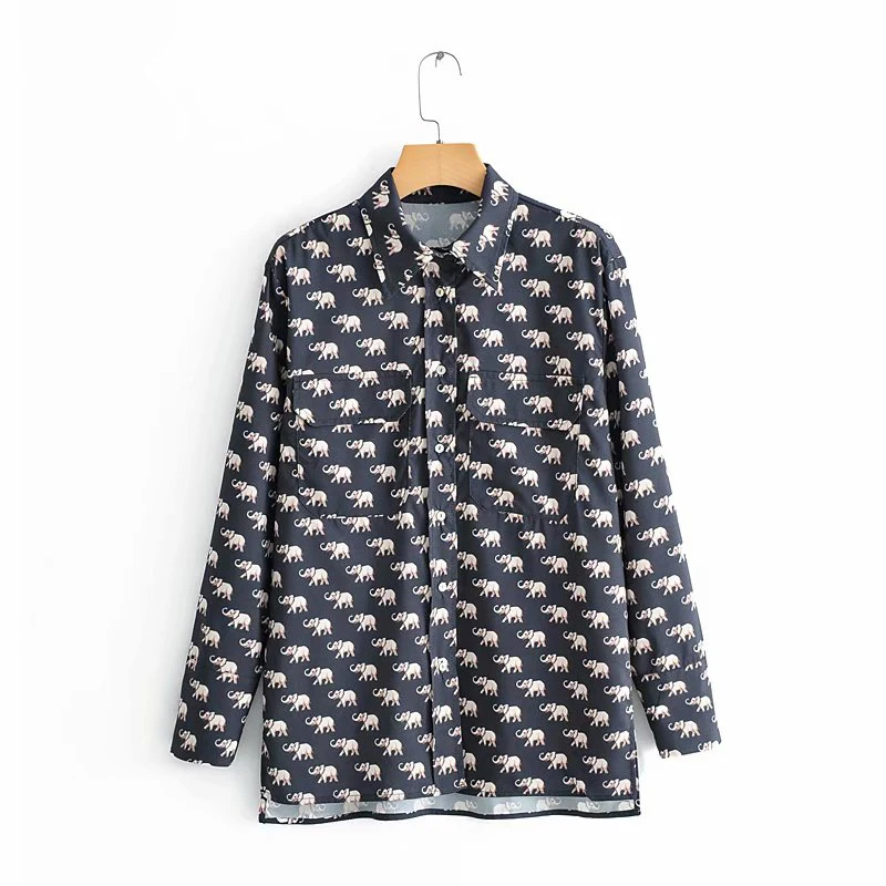 Za Women Spring Blouse 2019 Sweet Animal Print Female Spring Elephant Cute Print Long Sleeve Fashion Shirt Tops bluzki damskie
Za Women Spring Blouse 2019 Sweet Animal Print Female Spring Elephant Cute Print Long Sleeve Fashion Shirt Tops bluzki damskie