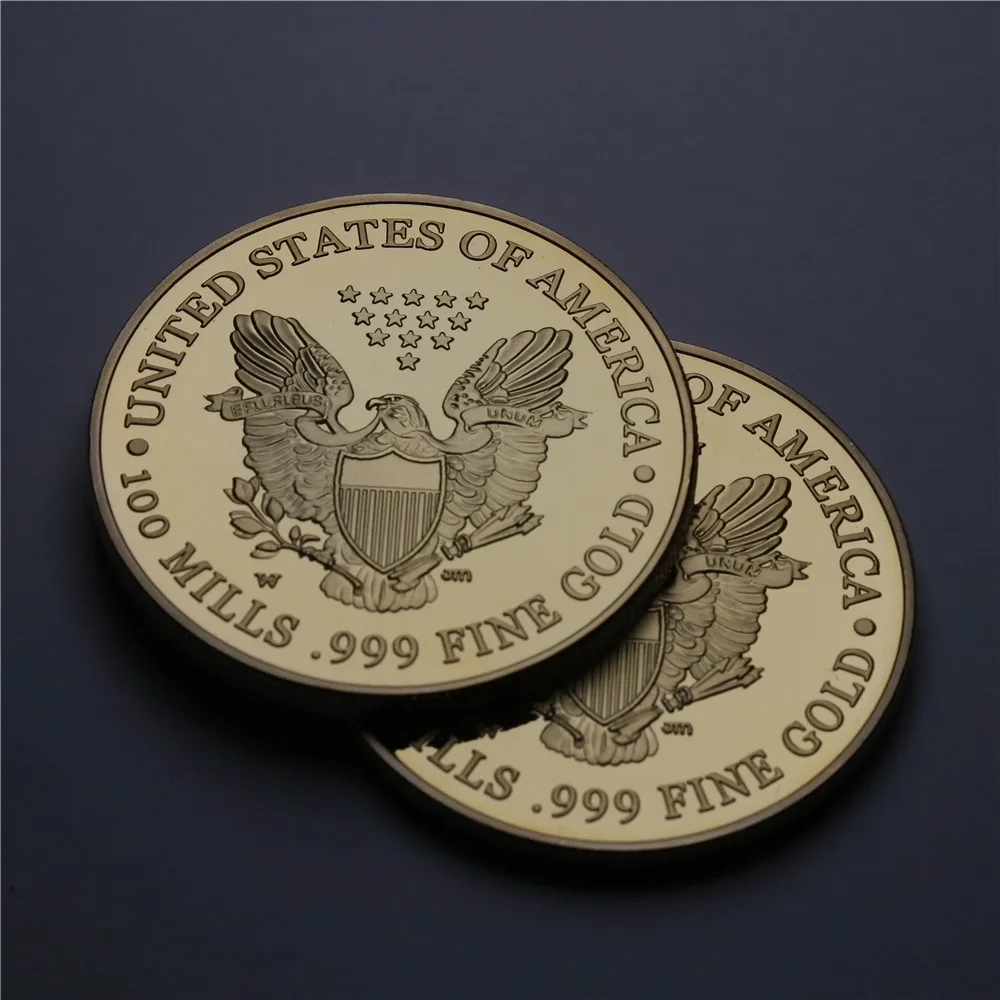 2000 Liberty & American Eagle Gold Souvenir 1OZ US Gold Plated Coin,Excellent US Eagle Gold Clad Coin (15)