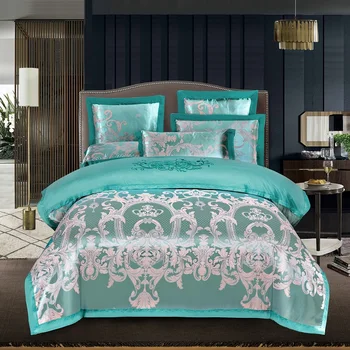 KELUO Luxury Wedding jacquard mulberry silk bedding 100%cotton Embroideredincluding duvet cover bed sheet pillowcase Blue
KELUO Luxury Wedding jacquard mulberry silk bedding 100%cotton Embroideredincluding duvet cover bed sheet pillowcase Blue