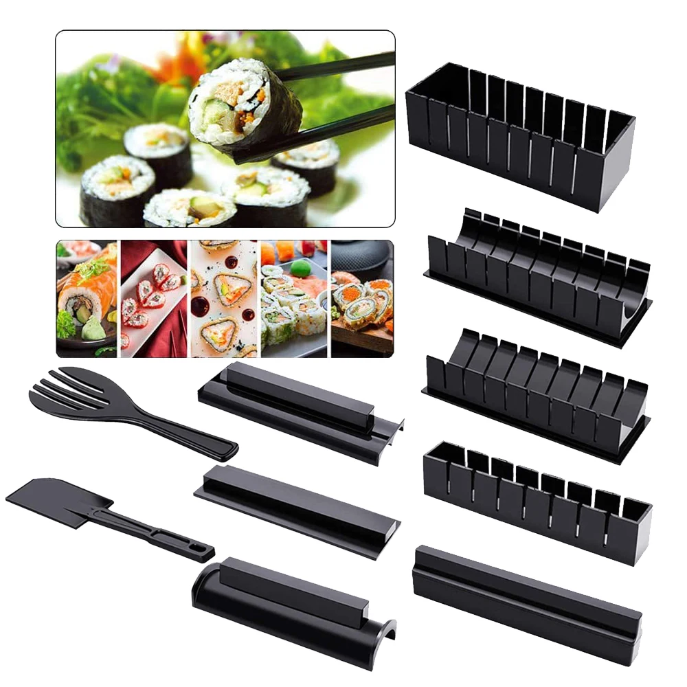 10 Pcs Sushi Maker Set Equipment Kit Japanese Rice Ball Cake Roll Mold Sushi Multifunctional Mould Making Sushi Tools
10 Pcs Sushi Maker Set Equipment Kit Japanese Rice Ball Cake Roll Mold Sushi Multifunctional Mould Making Sushi Tools