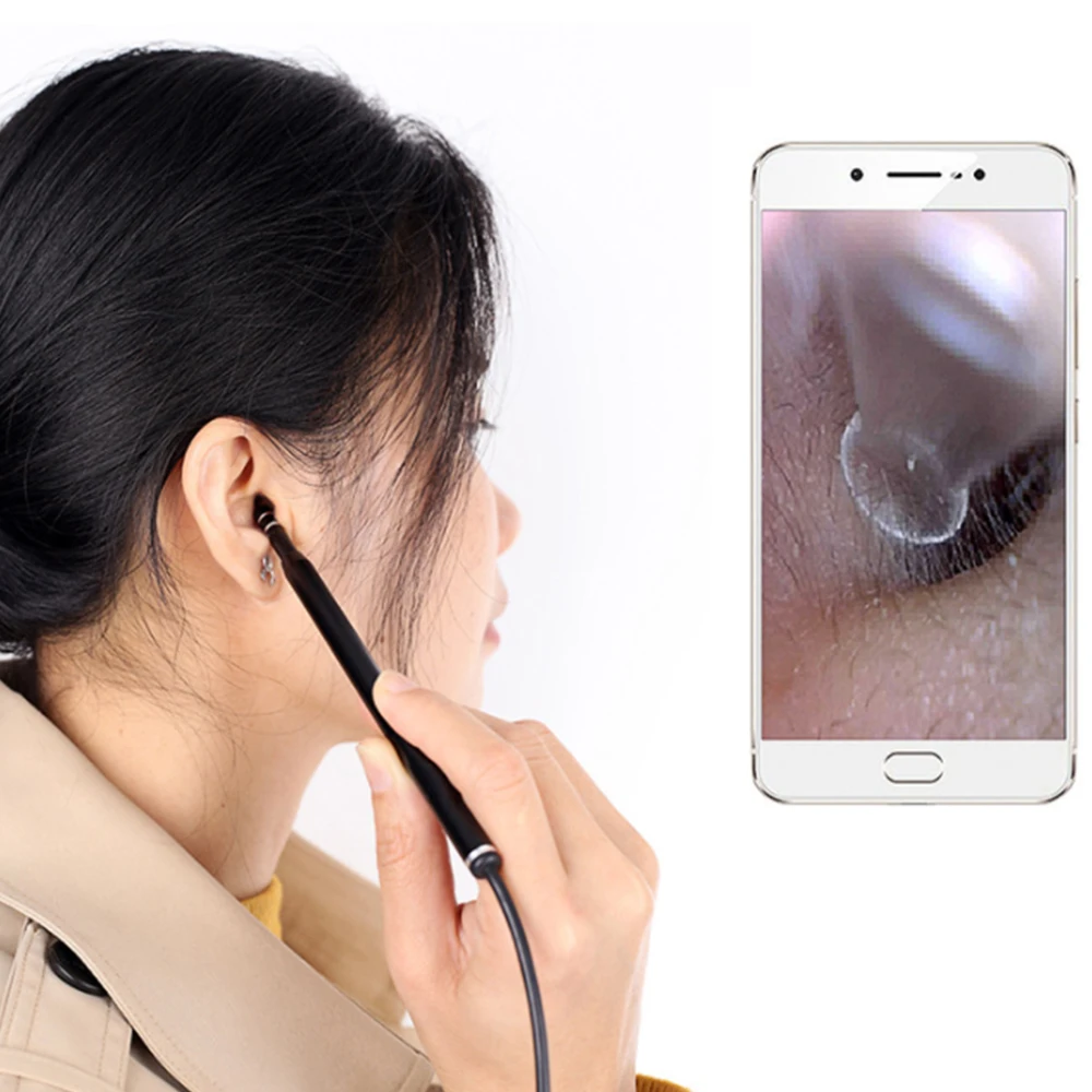 3 в 1 USB HD визуальный эндоскоп Ушная ложка камера Android PC Earpick Otoscope бороскоп