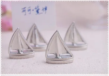 

Wedding favors Shining Sails Boats Silver Place Card Holders Elegant wedding party supplies 100pcs Wholesale DHL Free Shipping