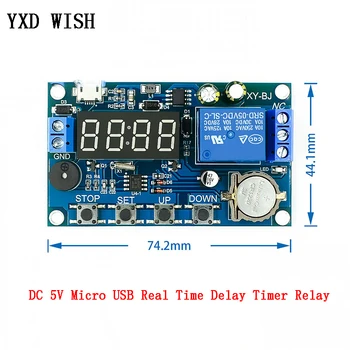 DC 5V Micro USB Time Delay Timer Relay Module Real 24 Hourse Timing Switch Control Clock Multiple Mode Control Relays Board
DC 5V Micro USB Time Delay Timer Relay Module Real 24 Hourse Timing Switch Control Clock Multiple Mode Control Relays Board