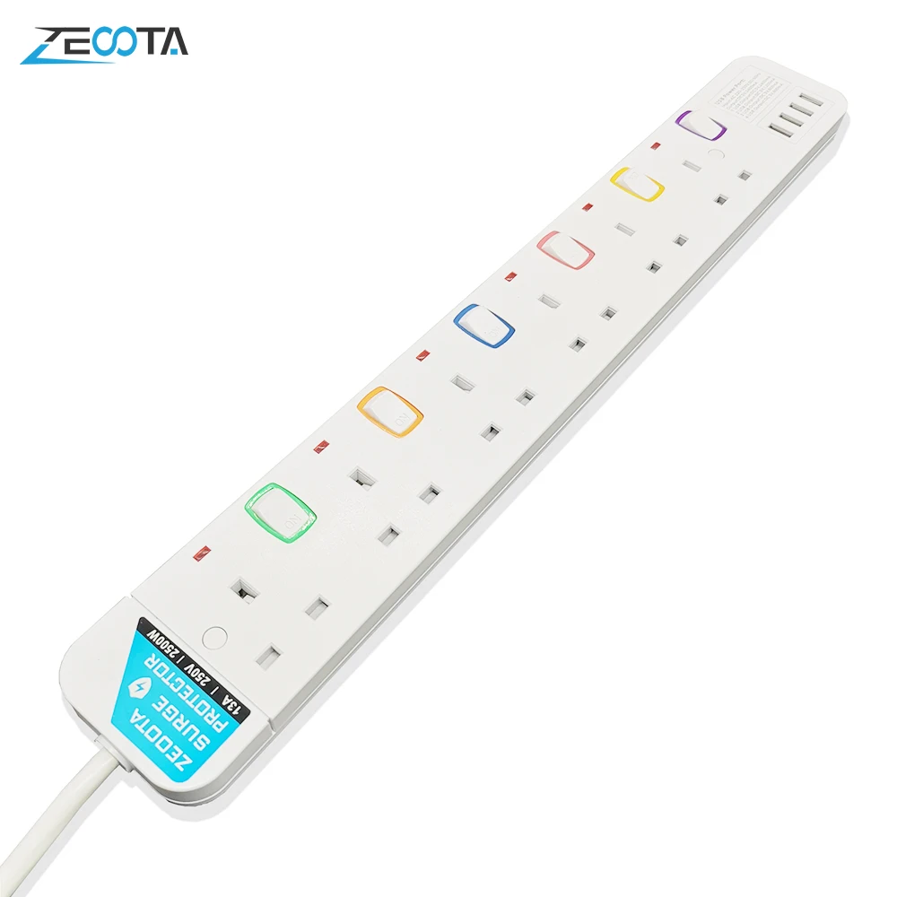 Power Strip 3/4/5/6 AC Electrical Outlets UK Plug Socket with USB Individual Switch Overload Protection 3m/9.8ft Extension Cord
Power Strip 3/4/5/6 AC Electrical Outlets UK Plug Socket with USB Individual Switch Overload Protection 3m/9.8ft Extension Cord