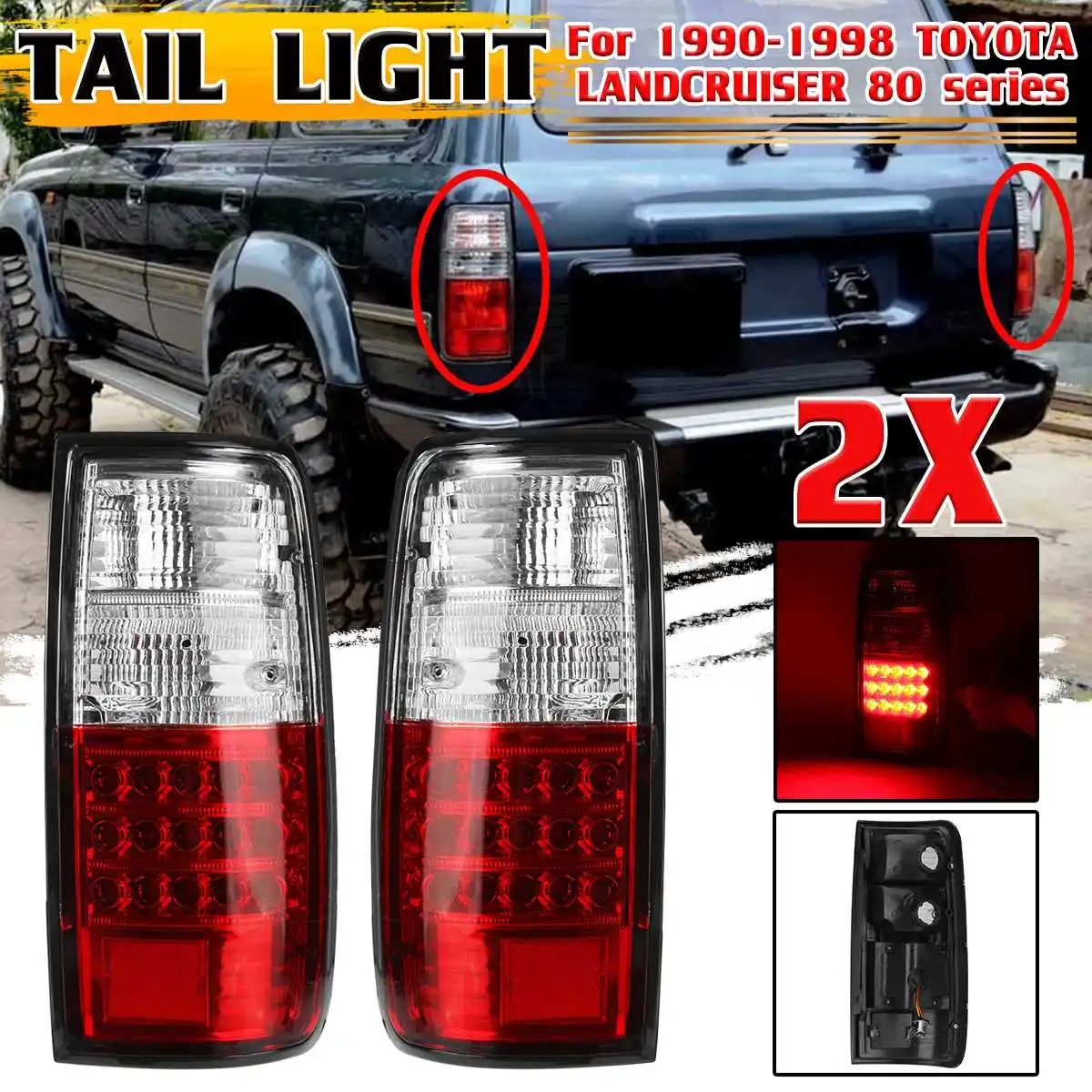 Задние светодиодсветодиодный фонари из АБС-пластика для Toyota Landcruiser 80 Series 1990-1998
Задние светодиодсветодиодный фонари из АБС-пластика для Toyota Landcruiser 80 Series 1990-1998