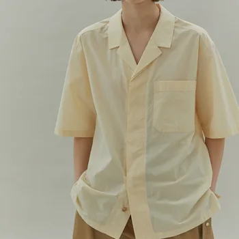 Women hidden single-breasted Blouse 2020 Summer wild stylish Short sleeve shirt Female OL office wear Notched collar pocket top 
Women hidden single-breasted Blouse 2020 Summer wild stylish Short sleeve shirt Female OL office wear Notched collar pocket top