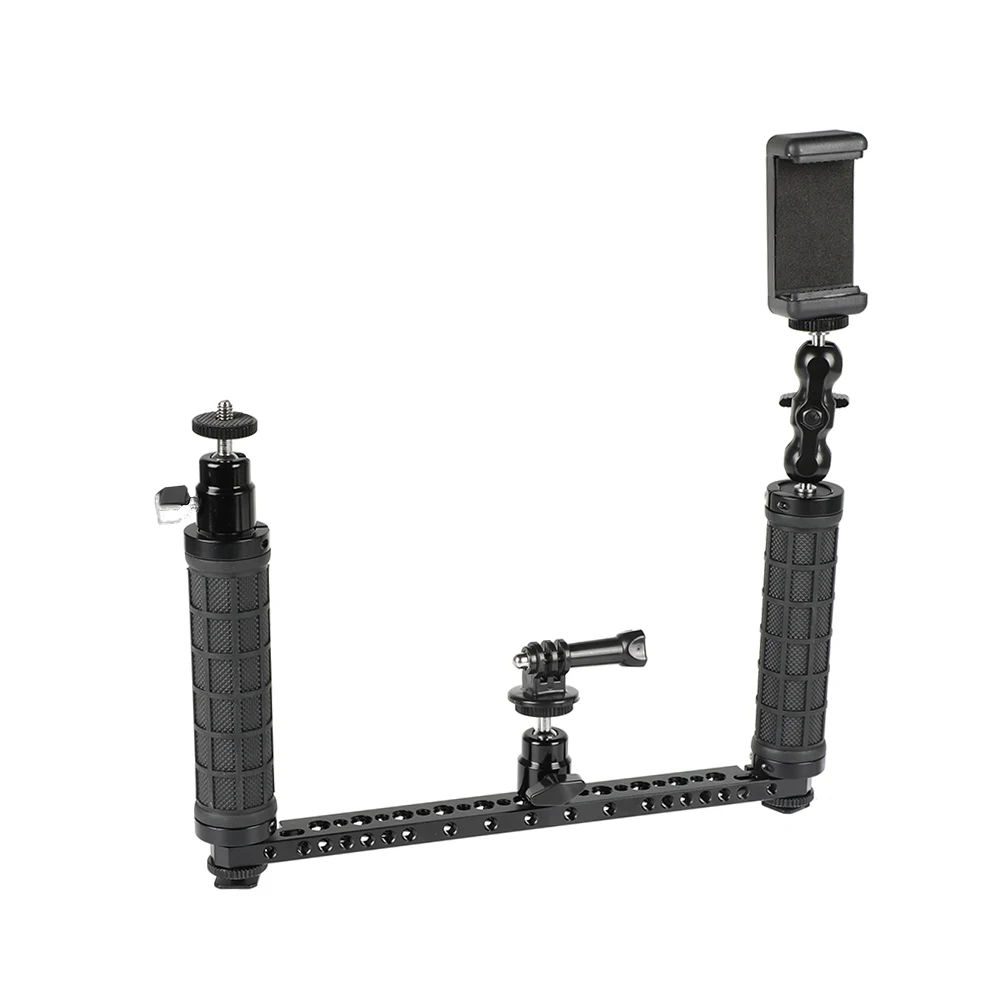 HDRIG Dual Rubber Handgrip Supporting Rig Kit with Mobile Phone Clip Monopod Mount for GoPro HD HERO 1 2 3 4 Camera
HDRIG Dual Rubber Handgrip Supporting Rig Kit with Mobile Phone Clip Monopod Mount for GoPro HD HERO 1 2 3 4 Camera