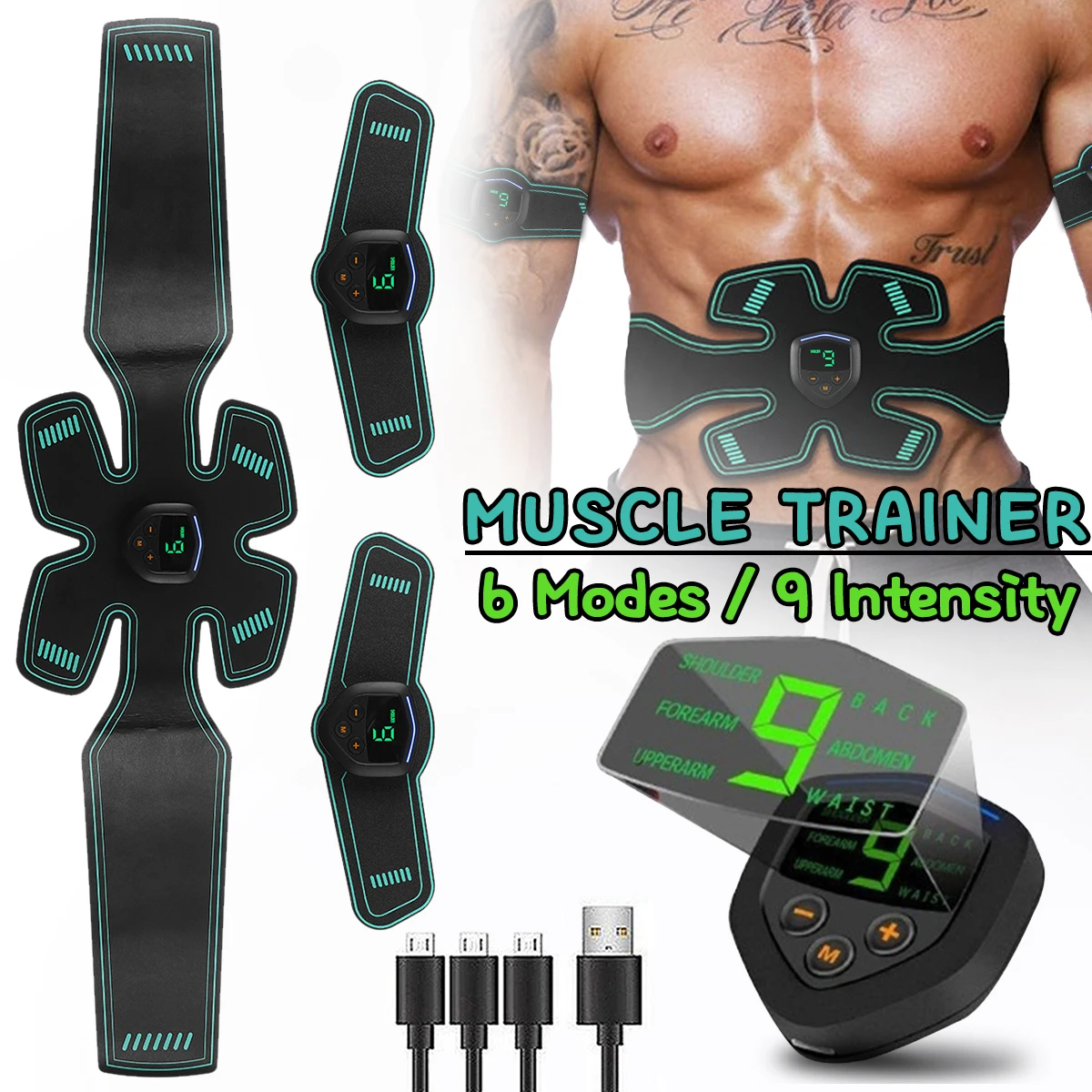 LCD Muscle Training Gear Trainer USB Rechargeable Electric Muscle Stimulator Body Slimming Massage Exercise Fitness Equipment
LCD Muscle Training Gear Trainer USB Rechargeable Electric Muscle Stimulator Body Slimming Massage Exercise Fitness Equipment