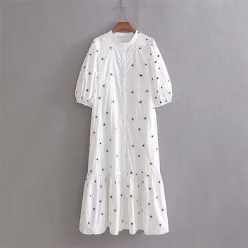 2020 Spring Women's New Round Collar Puff Short Sleeve Midi Dress Embroidered Laminated Midi Long Dress
2020 Spring Women's New Round Collar Puff Short Sleeve Midi Dress Embroidered Laminated Midi Long Dress