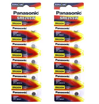 20pcs/lot Panasonic SR626SW Button Cell Watch Coin Battery G4 377A 377 LR626 SR626SW SR66 LR66 Silver Oxide Batteries
20pcs/lot Panasonic SR626SW Button Cell Watch Coin Battery G4 377A 377 LR626 SR626SW SR66 LR66 Silver Oxide Batteries