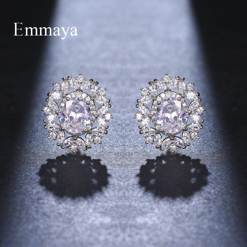 Emmaya изысканные серьги-гвоздики цветок круглой формы для женщин элегантное