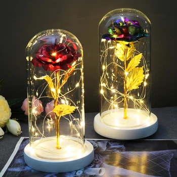 Festive Atmosphere Lighting Beauty And The Beast Rose In Glass Dome Christmas Decorations For Home LED Night Light New Year Gift
Festive Atmosphere Lighting Beauty And The Beast Rose In Glass Dome Christmas Decorations For Home LED Night Light New Year Gift