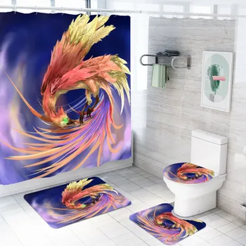 Flying Phoenix Shower Curtain with Bath Rugs Mat Toilet Lid Cover 4 Piece Animals Bath Screen Free Hooks Bathroom Accessories 
Flying Phoenix Shower Curtain with Bath Rugs Mat Toilet Lid Cover 4 Piece Animals Bath Screen Free Hooks Bathroom Accessories