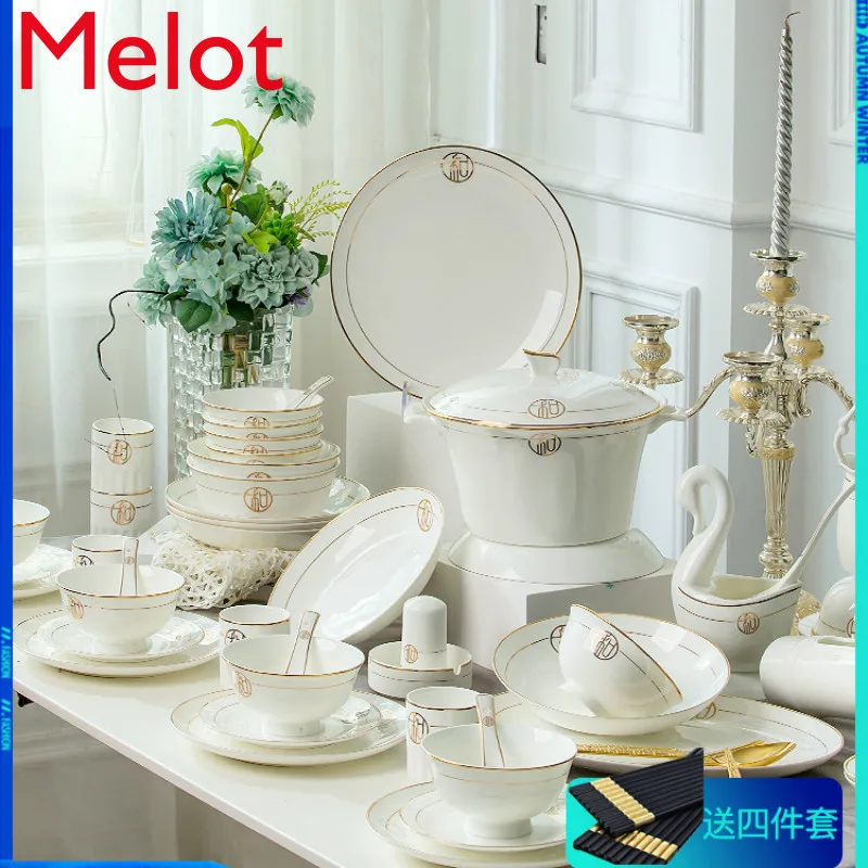 Household Chinese-Style Simple Combination Affordable Luxury Jingdezhen Ceramic Plate Tableware Set Internet Celebrity Gift
Household Chinese-Style Simple Combination Affordable Luxury Jingdezhen Ceramic Plate Tableware Set Internet Celebrity Gift