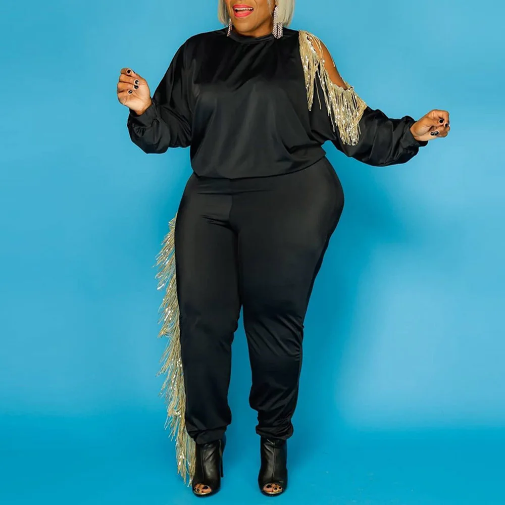 Fashion Causal Plus Size 4xl 5xl Leisure Two Piece Sets Sporty Street Wear Tassels Hollow Sexy Loose Pants Suits Women African
Fashion Causal Plus Size 4xl 5xl Leisure Two Piece Sets Sporty Street Wear Tassels Hollow Sexy Loose Pants Suits Women African