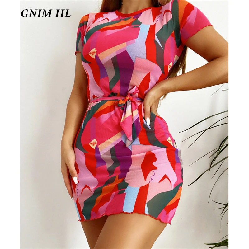 

GNIM Three Pieces Bikini Swimwear Women 2021 Sexy Bandeau Brazilian Swimsuit Female Cover Up Print Swimming Suit For Women New