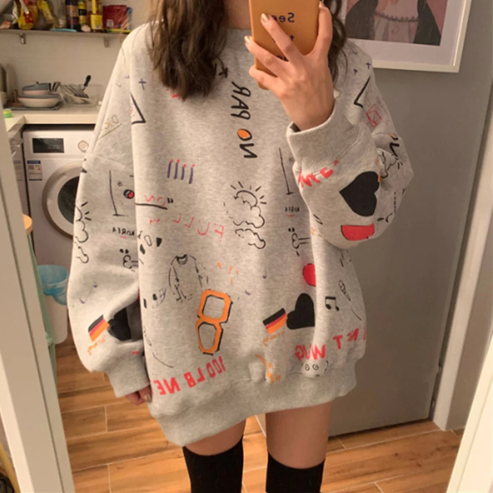 Big Sale Spring Womens Clothes Hoodies Teen Street Harajuku Hip Hop Pastel Sweatshirt for Women Printing Loose Leisure Hoodie 
Big Sale Spring Womens Clothes Hoodies Teen Street Harajuku Hip Hop Pastel Sweatshirt for Women Printing Loose Leisure Hoodie