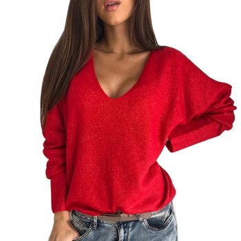 Sexy Hollow Out V-neck Knitted Sweater Women Autumn Long Sleeve Candy Basic Tops Loose Ladies Sweaters and Pullovers
Sexy Hollow Out V-neck Knitted Sweater Women Autumn Long Sleeve Candy Basic Tops Loose Ladies Sweaters and Pullovers